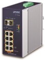 PLANET Priemyselný L2 PoE 1Gbps switch, 8xTP + 2xSFP, 802.3at 30 / 240W, IP30, -40 ~ + 75 ° C, 12-56VDC