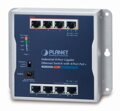 PLANET priemyselný / nástenný PoE switch 8x 1Gb, 4x PoE 802.3at 30 / 60W, IP30, 48-56V, -20 / + 60st, fanless