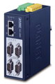 PLANET MODBUS priemyselná brána RS-232/422/485 na IP, 4x COM, 100Base-TX, RTU / ACSII, -40až + 75 ° C, 12-48VDC, IP40