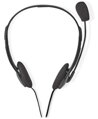 NEDIS headset CHST100BK/ drátová sluchátka + mikrofon/ 2x 3,5 mm jack/ kabel 2 m/ černý
