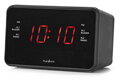 NEDIS digitální budík s rádiem/ LED displej/ 3,5 mm jack/ AM/ FM/ odložené buzení/ časovač vypnutí/ 2 alarmy/ černý
