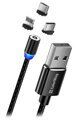 Colorway Datový Kabel 3v1 Lightning+MicroUSB+USB-C/ Magnetic/ 2.4A/ Nylon/ 1m