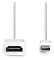 NEDIS kabel mini DisplayPort – HDMI/ mini DisplayPort zástrčka - HDMI zásuvka/ bílý/ BOX/ 20cm