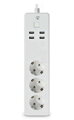 NEDIS Wi-Fi chytrý prodlužovací přívod/ 3x zásuvka typu F/ 16A/ 4x USB/ 1,8m/ Android/ iOS/ Nedis® SmartLife/ bílá