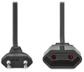 NEDIS napájecí kabel pro adaptéry/ Euro zástrčka - Euro zásuvka/ přímý-přímý/ dvoulinka/ černý/ 5m