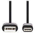NEDIS kabel USB 2.0/ zástrčka USB-C - zástrčka USB-A/ černý/ 10cm