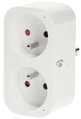 NEDIS Wi-Fi chytrá duo zásuvka/ 16A/ francouzský typ E/ IP21/ měřič výkonu/ Android/ iOS/ Nedis® SmartLife/ bílá
