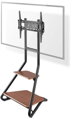 NEDIS podlahový TV stojan/ 37 - 75"/ nosnost 40 kg/ Bauhaus Design/ nastavitelné výšky/ MDF/ ocel/ černo-hnědý