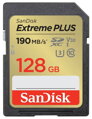SanDisk Extreme PLUS 128GB SDXC / UHS-I, Class 10, U3, V30 /  up to 190MB/s & 90MB/s Read/Write / + 2 years RescuePRO