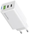 COLORWAY 2x USB-C, 1x USB-A/ síťová nabíječka/ GaN/ PD/ PPS/ 65W/ Bílá
