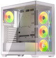 Krux skříň Exo / ATX / 4x120mm RBG fan / 2xUSB 2.0 / USB-C / tvrzené sklo / bílá
