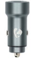 NEDIS nabíječka do auta/ 48 W/ dva výstupy/ 12 - 24 V DC/ 3.0 A/ USB-A/ USB-C/ automatická volba napětí/ šedá