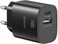 Swissten Síťový Adaptér Edge GaN 1x USB-C PD 20W + 1x USB-A 18W QC Černý