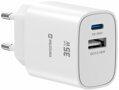 Swissten Síťový Adaptér Edge GaN 1x USB-C PD 35W + 1x USB-A 18W QC Bílý
