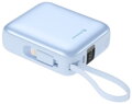 Swissten Power Bank Space 10000 mAh S Integrovanými Kabely USB-C A Lightning Modrá