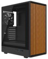 Krux skříň Heliora / ATX / 120mm fan / USB3.0 / USB-C / zaoblená / dřevěný design panelu / černá