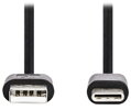 NEDIS kabel USB 2.0/ zástrčka USB-A - zástrčka USB-C/ 5 W/ 480 Mbps/ poniklovaný/ černý/ bulk/ 2m
