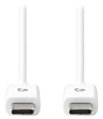 NEDIS kabel USB 2.0/ zástrčka USB-C - zástrčka USB-C/ 60 W/ 480 Mbps/ poniklovaný/ bílý/ bulk/ 1m