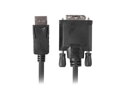 LANBERG připojovací kabel DisplayPort 1.2 na DVI-D (24+1), M/M, délka 1,8m, dual link, černý