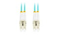 LANBERG optický patch cord MM LC/UPC-LC/UPC duplex 3m LSZH OM3 50/125 průměr 3mm, barva cyan