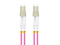 LANBERG optický patch cord MM LC/UPC-LC/UPC duplex 1m LSZH OM4 50/125 průměr 3mm, barva magenta