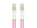 LANBERG optický patch cord MM LC/UPC-LC/UPC duplex 2m LSZH  OM4 50/125 průměr 3mm, barva magenta