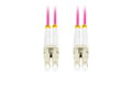 LANBERG optický patch cord MM LC/UPC-LC/UPC duplex 2m LSZH  OM4 50/125 průměr 3mm, barva magenta
