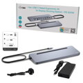 I-tec USB-C Metal Ergonomic 3x 4K Display Docking Station with Power Delivery 100 W + i-tec Universal Charger 100 W