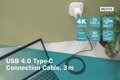 DIGITUS Připojovací kabel USB 4, TypeC na TypeC, AL-Housing PP Braid 4K@60Hz, PD3.0, 20Gbits/s, 3m, bl.