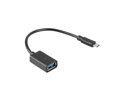 LANBERG USB Micro (M) 2.0 na USB-A(F) adaptér kabel 15CM černý OTG