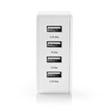 Nedis WCHAU481AWT - Síťová nabíječka | 4.8 A | 4 výstupy | USB-A | Bílá barva