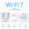 TP-Link Deco BE65(1-pack) BE9300 Třípásmový systém Mesh WiFi 7 pro celou domácnost, 4x 2.5GLAN, USB, 2,4/5/6GHz, HomeShi