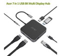 Acer 7in1 USB4 8K Multi Display hub: 1x HDMI (až 8K@30Hz), 1x Display Port (až 8K@30Hz), 1x USB-C (Data Transfer až 40Gb