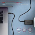 AXAGON BUCM32-CM15AB, SPEED+ kabel USB-C <-> USB-C, 1.5m, USB 20Gbps, PD 100W 5A, 4K HD, ALU, oplet, černý