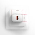 AXAGON ACU-QC18W, Nabíječka do sítě 18W, 1x port USB-A, QC3.0/AFC/Apple, bílá