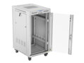 LANBERG Volně stojící skříň 19" 22U/600x800 LCD skleněné dveře šedá