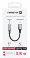 SWISSTEN AUDIO ADAPTÉR TEXTILE LIGHTNING (samec)  / 3,5mm AUX 0,15 M ČERNÝ (nahrazuje 73501211)