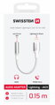 SWISSTEN AUDIO ADAPTÉR TEXTILE LIGHTNING (samec) / 3,5mm AUX 0,15 M BÍLÝ (nahrazuje 73501212)