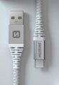 SWISSTEN DATOVÝ KABEL KEVLAR USB / USB-C 1,5 M BÍLÝ
