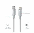 SWISSTEN DATOVÝ KABEL TEXTILE II USB-C / LIGHTNING 1,5 M BÍLÝ