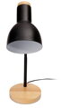 PLATINET stolní lampa MARMA E27, dřevěná základna, černá
