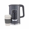 PLATINET RYCHLOVARNÁ KONVICE LCD 1,7L 5 TEPLOT + 450 ML CESTOVNÍ HRNEK, ŠEDÁ