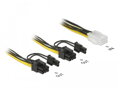 Delock PCI Express napájecí kabel 6 pin samice > 2 x 8 pin samec 15 cm