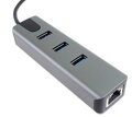 PremiumCord Adapter USB-C na Gigabit 10/100/1000Mbps + 3x USB3.2 konektor