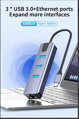 PremiumCord Adapter USB-C na Gigabit 10/100/1000Mbps + 3x USB3.2 konektor