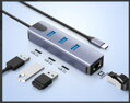 PremiumCord Adapter USB-C na Gigabit 10/100/1000Mbps + 3x USB3.2 konektor