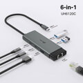 TP-Link UH6120C Hub USB typu C 6v1, HDMI 4K při 60 Hz, 100W Power Delivery, 1× USB-C, 2× USB-A, RJ-45