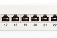 Digitus CAT 6 patch panel, stíněný, 24 portů RJ45, 8P8C, LSA, 1U, montáž do stojanu, šedá, 482x44x109 mm