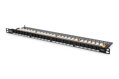 Digitus CAT 6 Patch Panel, nestíněný, 24 portů RJ45 s uzávěrem, 8P8C, LSA, 0,5U, 19 