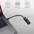 AXAGON HUE-M1C, 4x USB 3.2 Gen 1 MINI hub, kovový, kabel USB-C 20cm